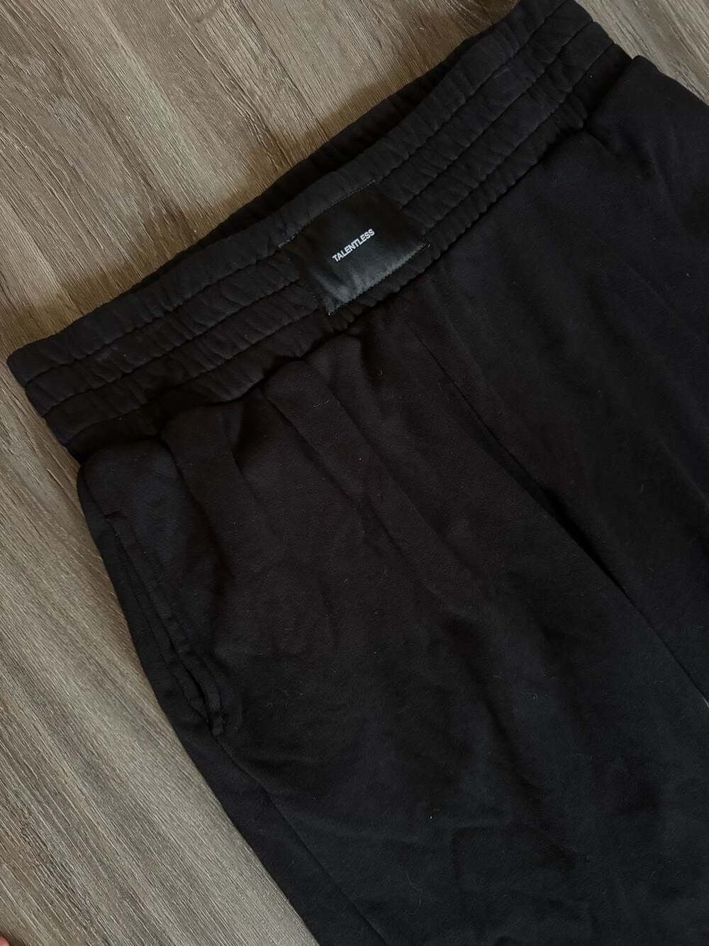 Talentless Sweatpants Size L Black Wide Leg Cotton Trousers